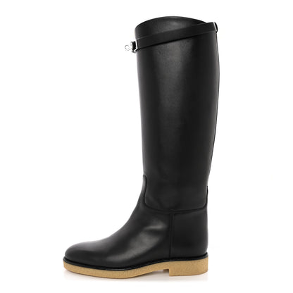 Hermes Calfskin Faustine Boots 37 Black 1 of 12