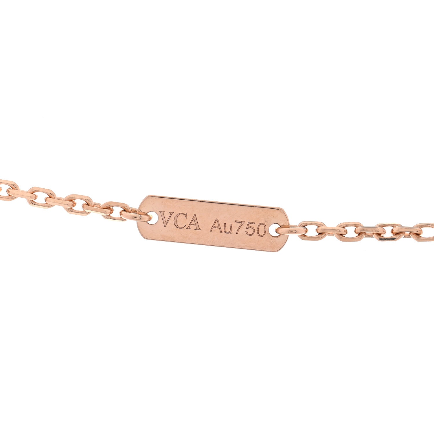 Van Cleef & Arpels 18K Rose Gold Gray Mother of Pearl Vintage Alhambra Pendant Necklace 4 of 9