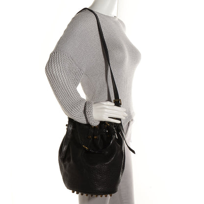 Alexander Wang Pebbled Lambskin Diego Bucket Bag Black Antique Brass Hardware 2 of 7
