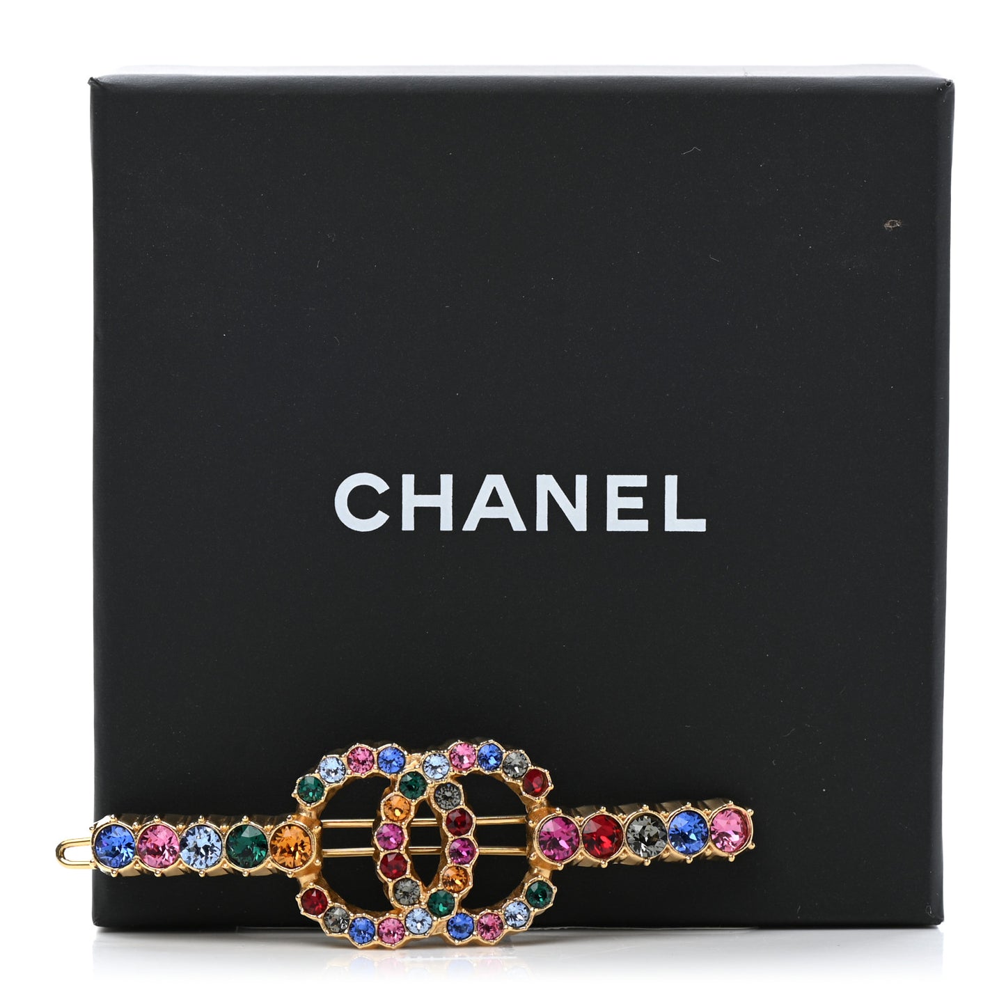 Crystal Over The Rainbow CC Hair Clip Barrette Gold Multicolor