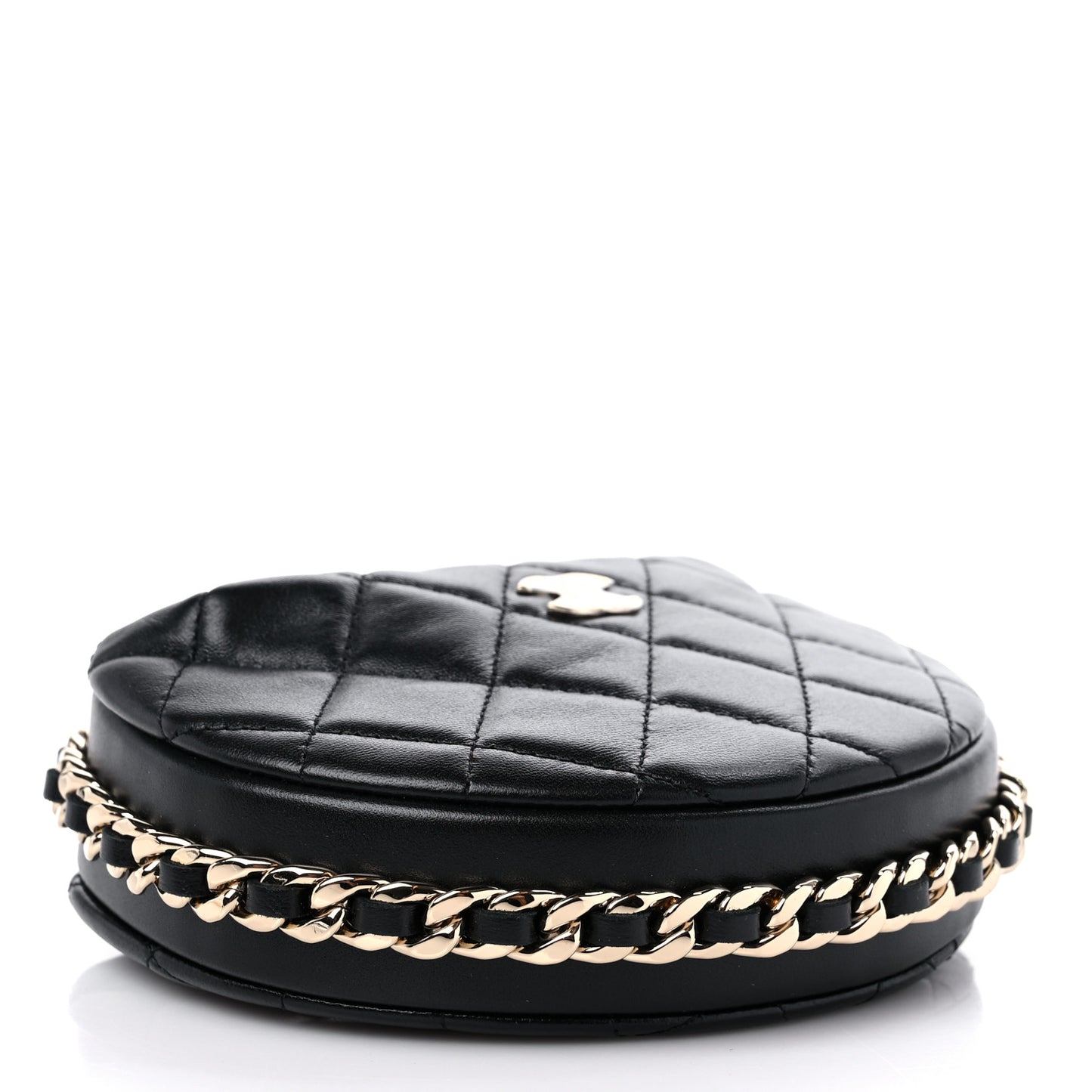 Quilted Chain Around Pouch Black