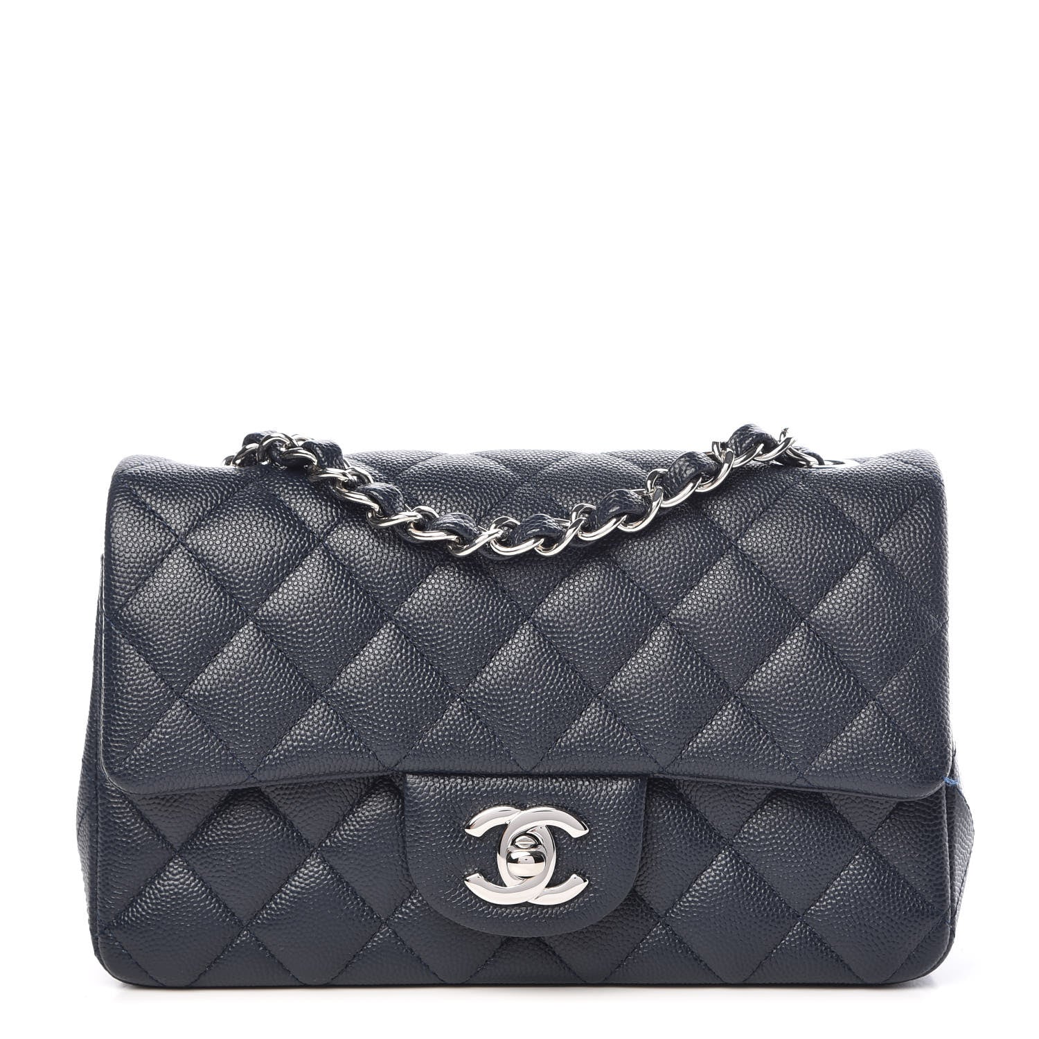 Chanel Caviar Quilted Mini Rectangular Flap Navy 1 of 11