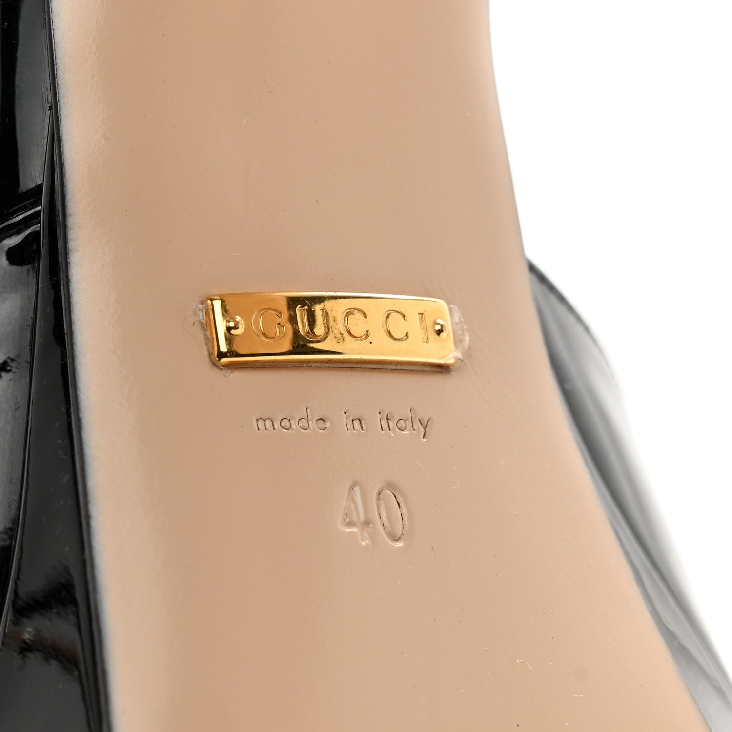 Gucci Patent Crystal GG Bow Sadie Spike Ankle Strap d'Orsay Platform High Heel Pumps 40 Black 6 of 9