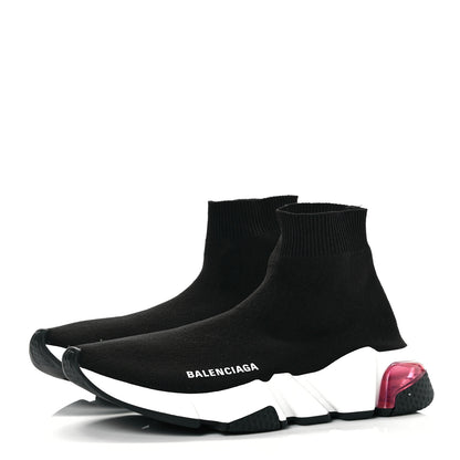 Balenciaga Neoprene Knit Womens Speed Clear Sole Sneakers 37 Black Pink 3 of 8