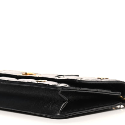 Chanel Aged Calfskin Quilted Lucky Charms Casino 2.55 Reissue Wallet On Chain WOC Black 11 of 11