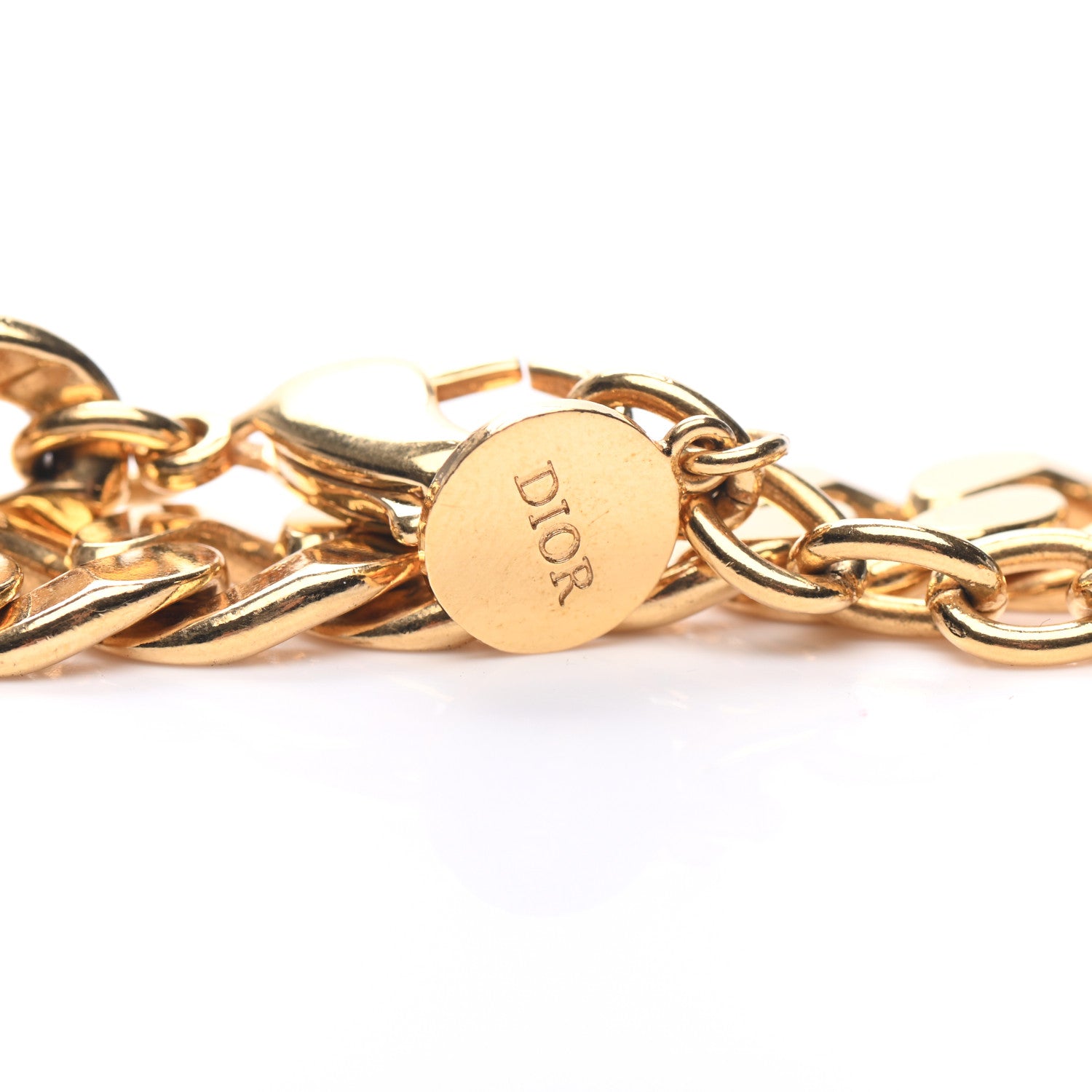 Christian Dior Metal Danseuse Etoile Chain Choker Necklace Gold 4 of 5