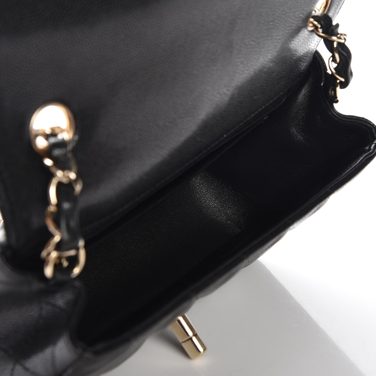 Caviar Quilted Mini Rectangular Flap Black