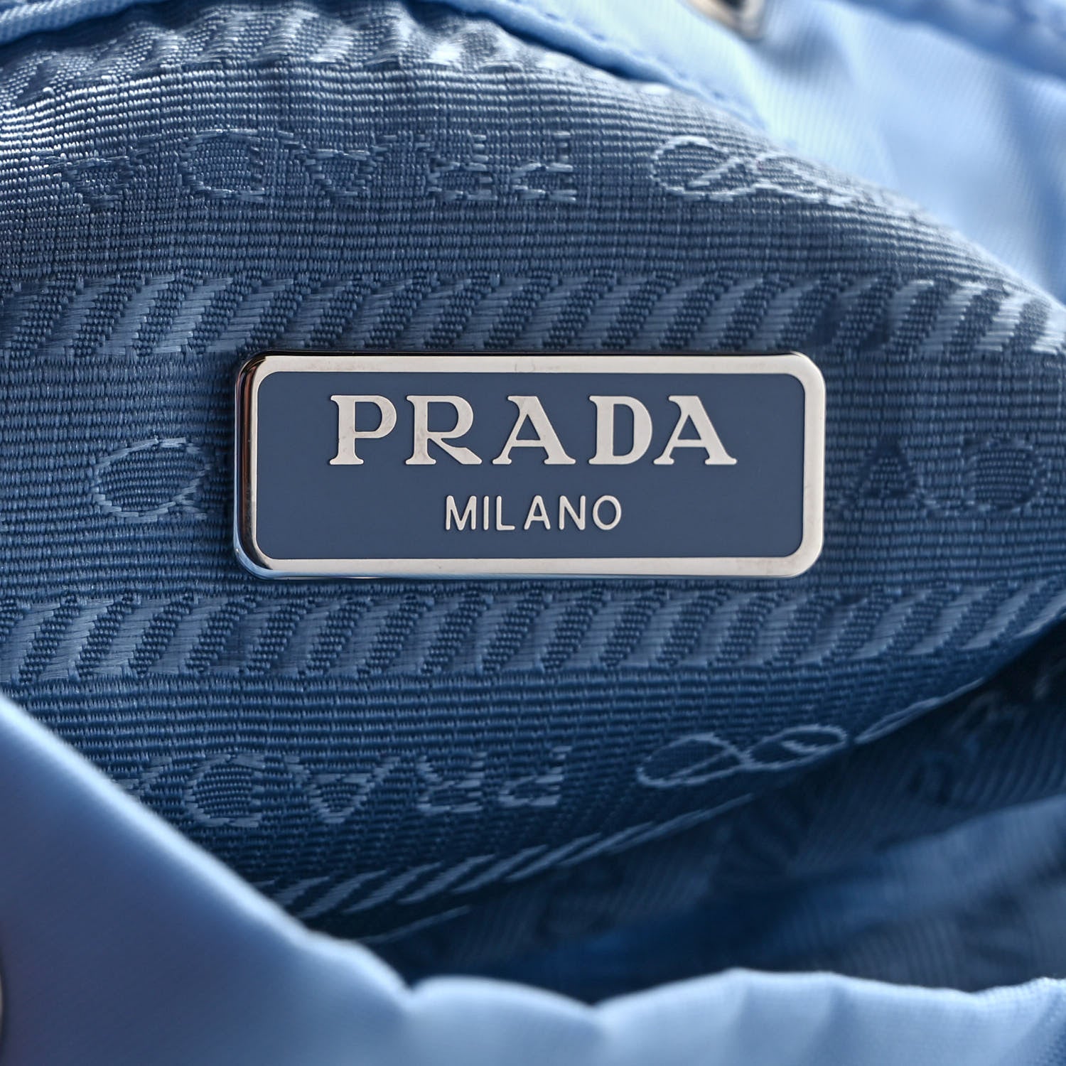 Prada Re-Nylon Saffiano Vela Bucket Wristlet Celeste 6 of 8