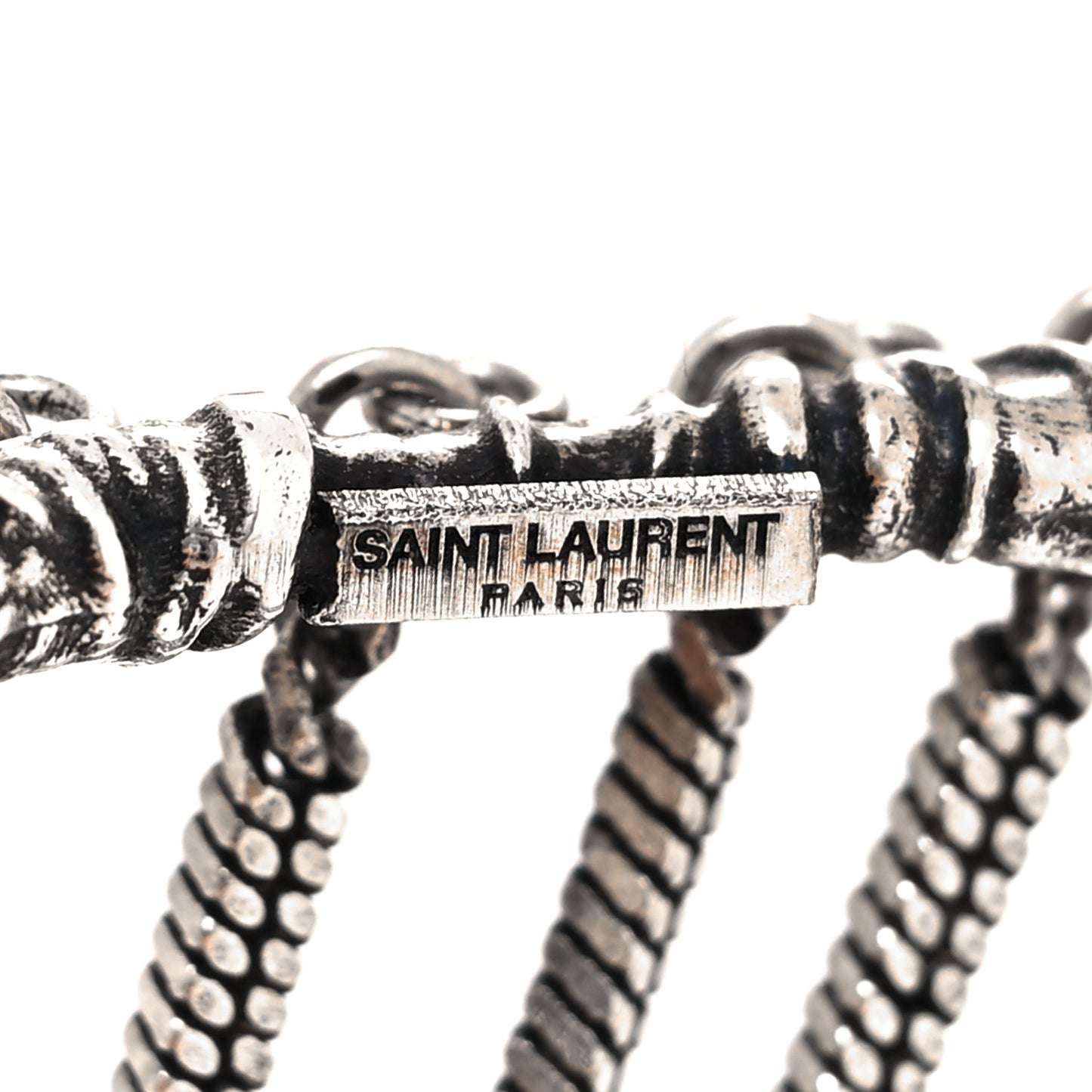 Metal Chain Single Earring Silver