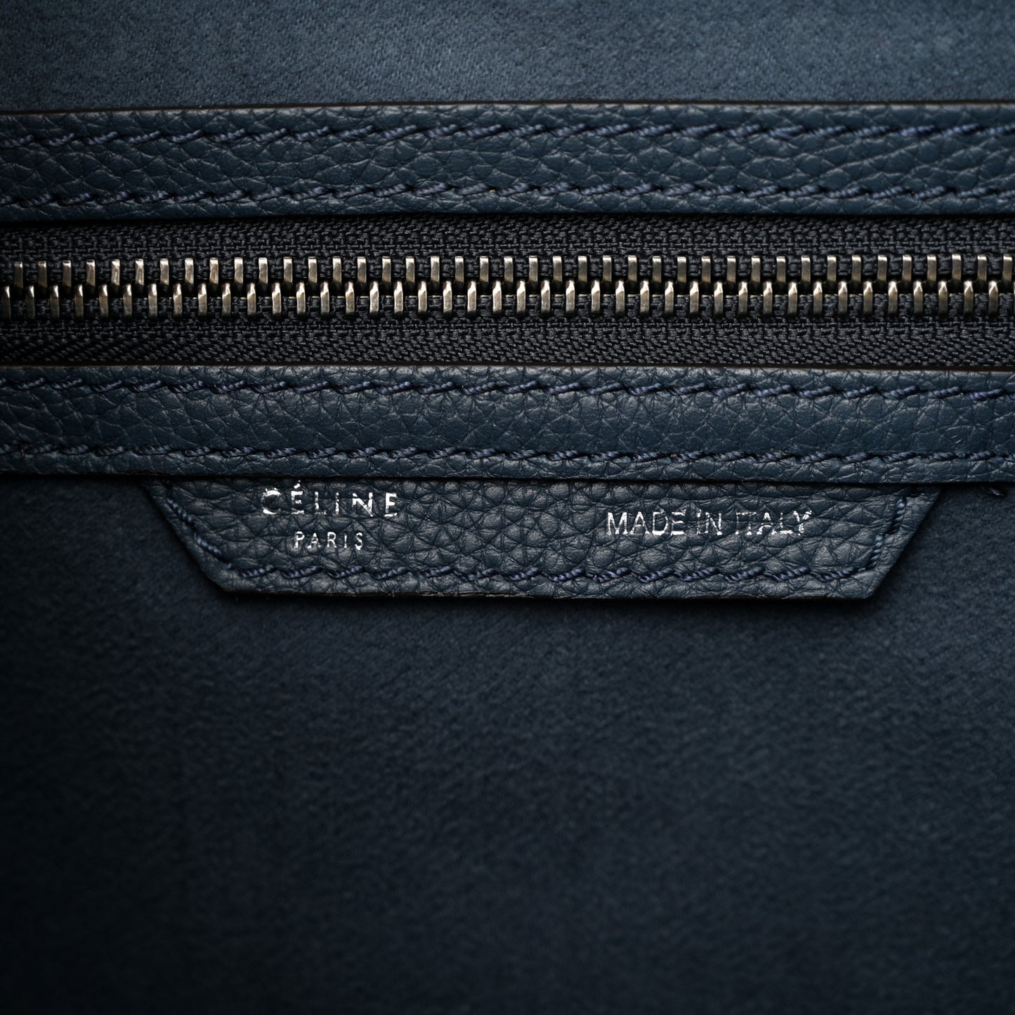 Baby Drummed Calfskin Micro Luggage Petrol