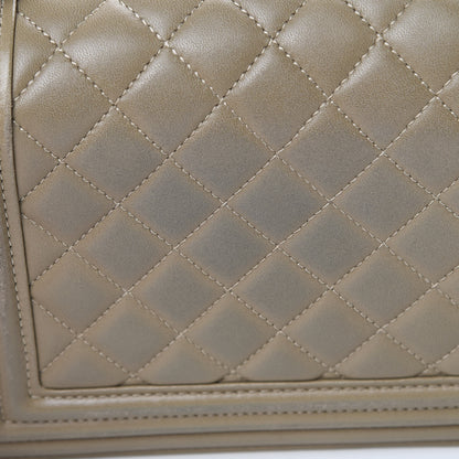 Chanel Lambskin Quilted Medium Boy Flap Khaki 12 of 17