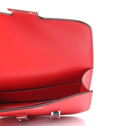 Hermes Epsom Enamel Constance Slim Wallet Rouge de Coeur Rubis 5 of 8