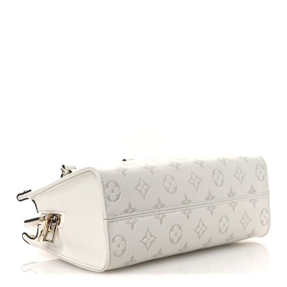 Louis Vuitton Calfskin Embossed Monogram OnTheGo East West White 4 of 10