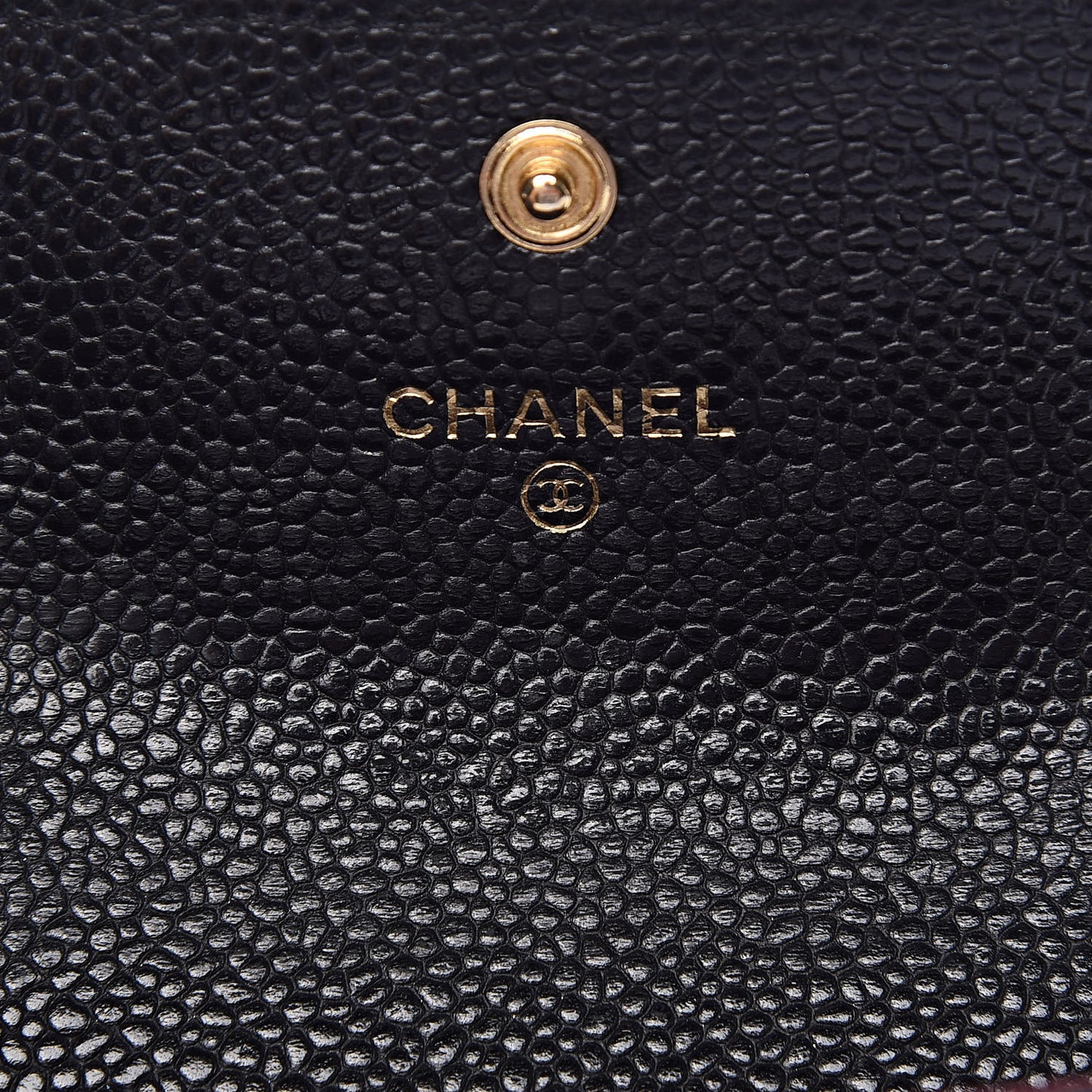 Caviar Quilted Flap Card Holder Black