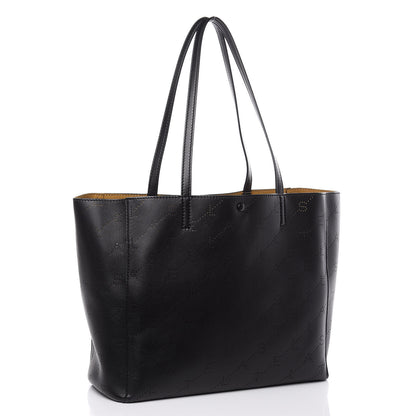 Stella McCartney Eco Alter Nappa Perforated Logo Tote Black 3 of 8