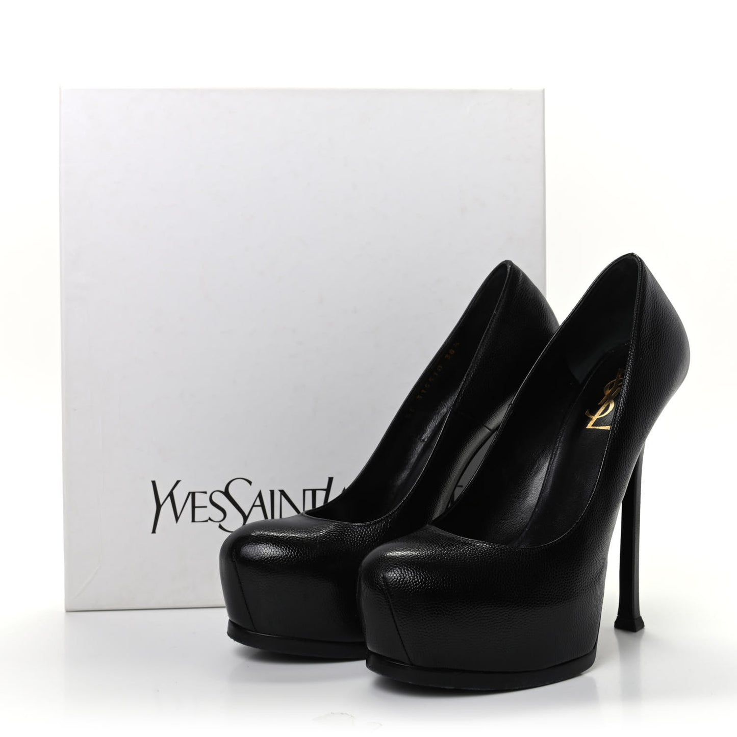 Pebbled Leather Tribute Two Platform Pumps 39 Black