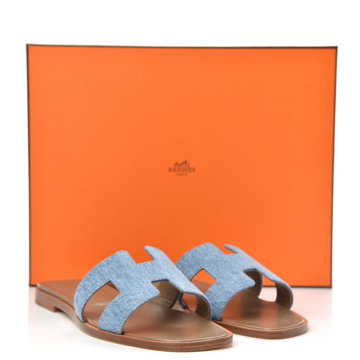 Denim Canvas Oran Sandals 36.5 Bleu Clair