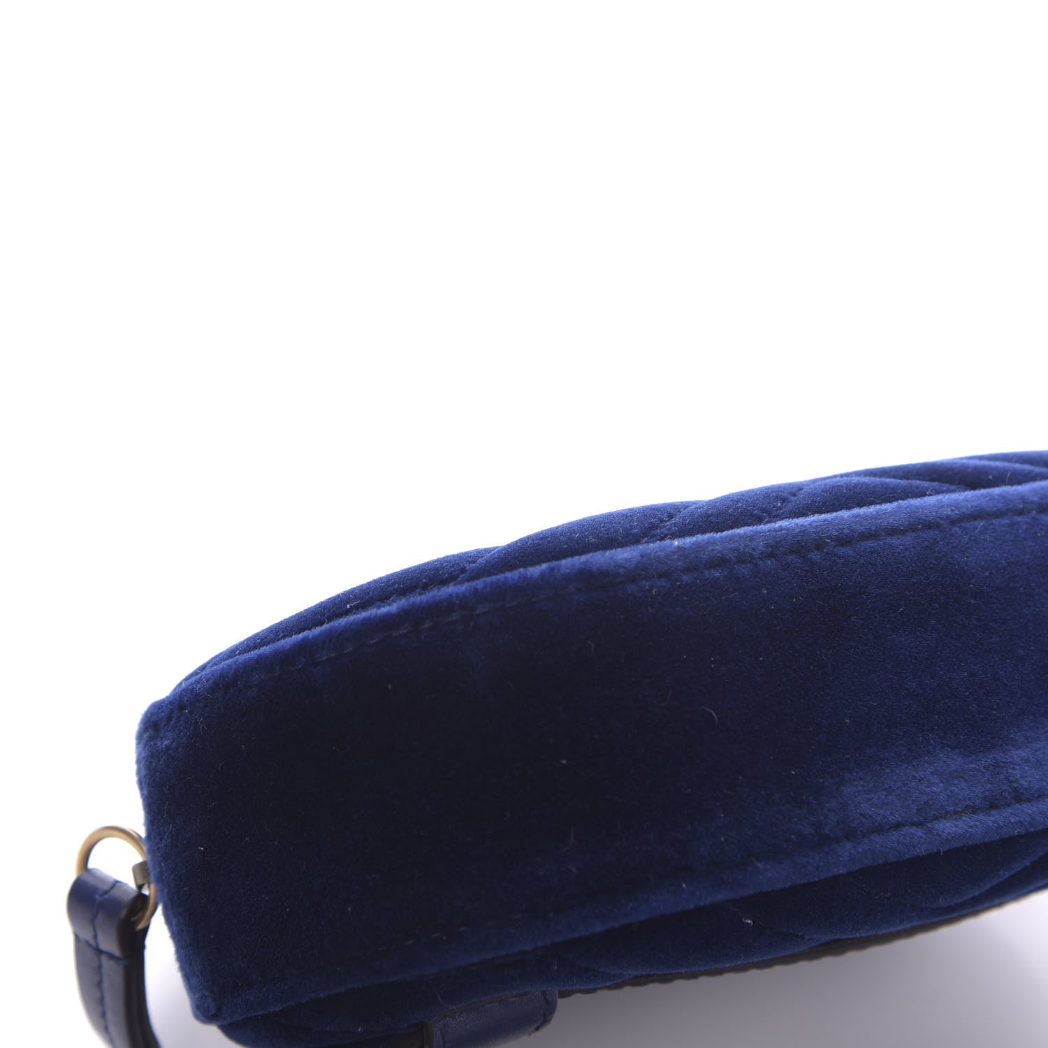 Gucci Velvet Matelasse GG Marmont Belt Bag 85 34 Cobalt Blue 6 of 9