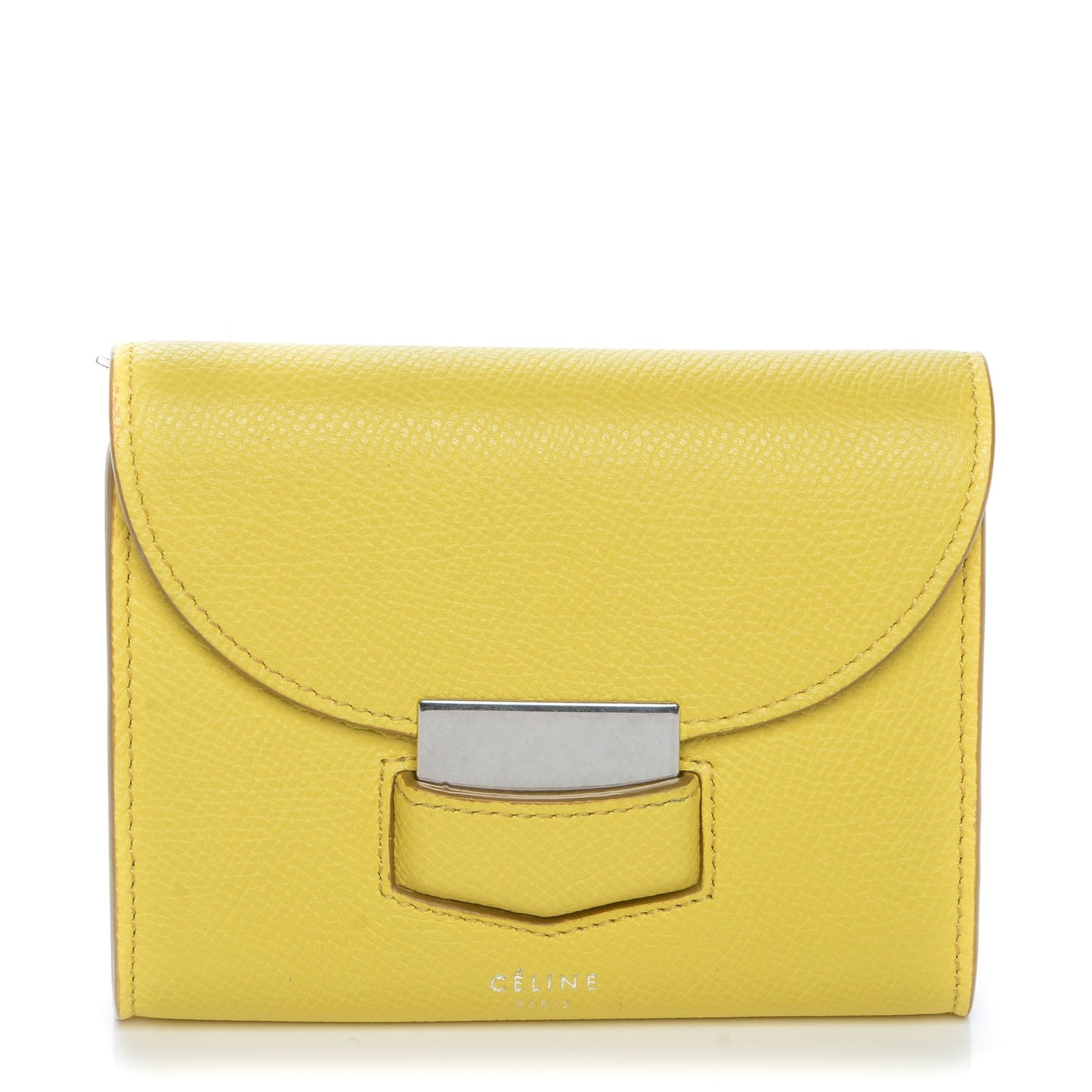 Grained Calfskin Small Trotteur Multifunction Wallet Yellow