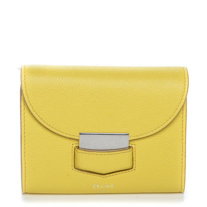 Celine Grained Calfskin Small Trotteur Multifunction Wallet Yellow 1 of 7