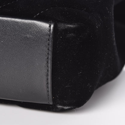 Saint Laurent Velvet Matelasse Chevron Medium College Monogram Bag Black 11 of 16