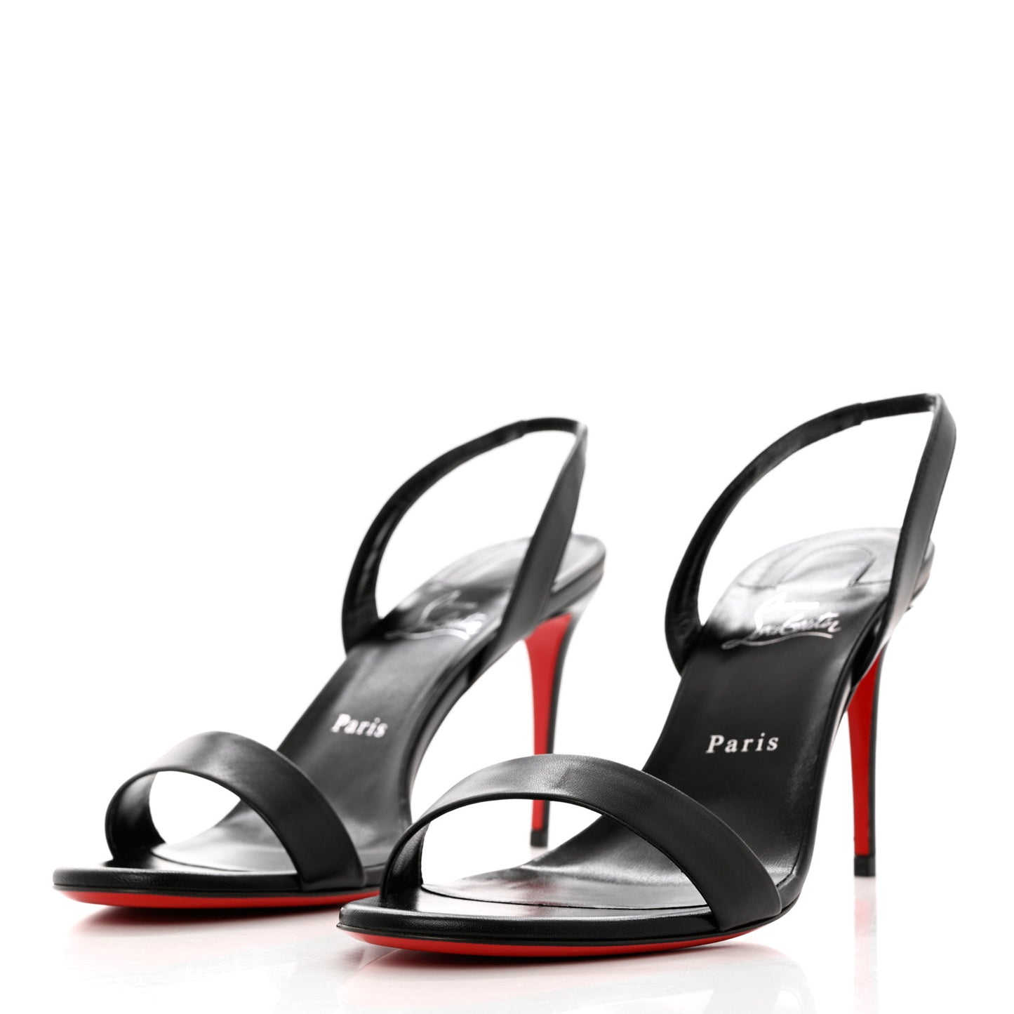 Calfskin O Marylin 85 Slingback Sandal Heels 41 Black