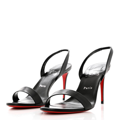 Christian Louboutin Calfskin O Marylin 85 Slingback Sandal Heels 41 Black 3 of 8