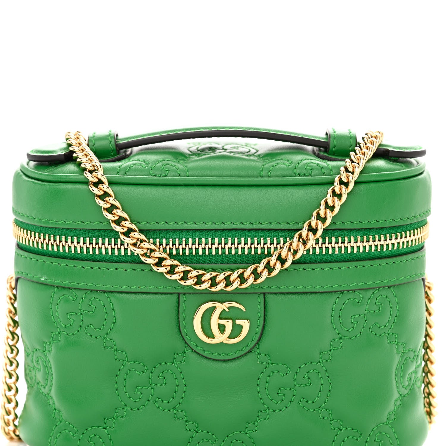 Gucci Calfskin GG Matelasse Mini Top Handle Bag Spring Green 7 of 10