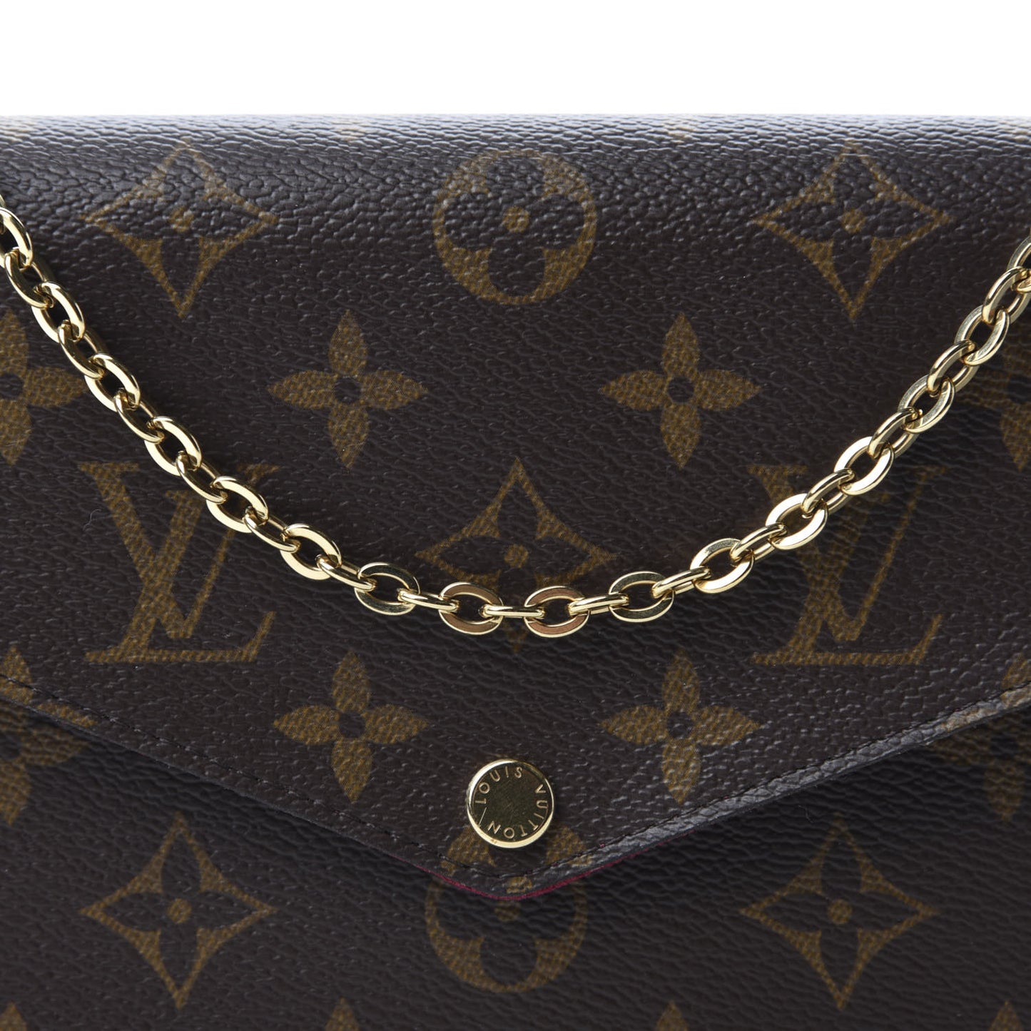 Monogram Pochette Felicie Chain Wallet Fuchsia