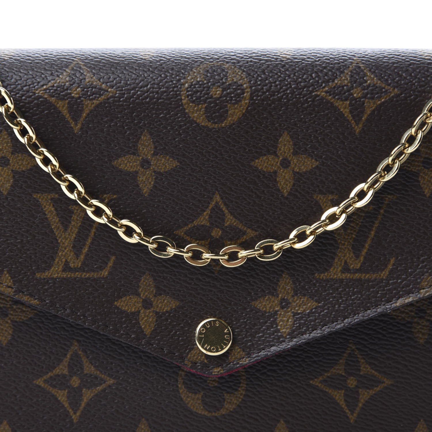 Louis Vuitton Monogram Pochette Felicie Chain Wallet Fuchsia 13 of 14
