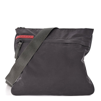 Prada Tessuto Nylon Flat Messenger Bag Grey 1 of 11