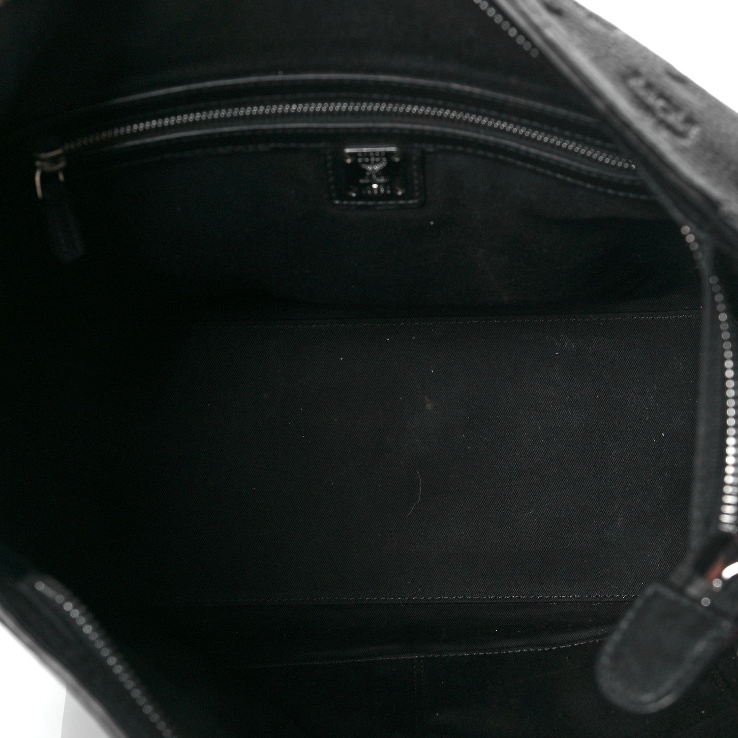 MCM Calfskin Ottomar Monogram Large Klara Hobo Black Red 5 of 7