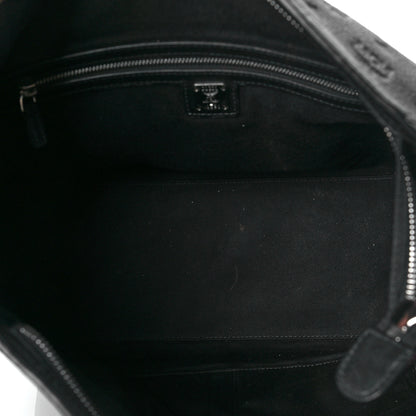 MCM Calfskin Ottomar Monogram Large Klara Hobo Black Red 5 of 7