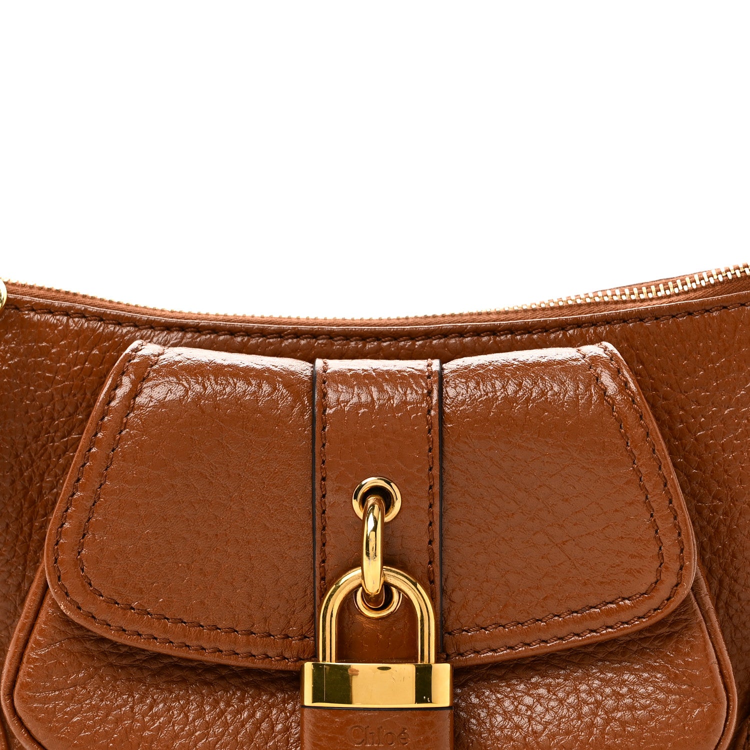 Chloe Grained Calfskin The 99 Shoulder Bag Motty Grey Clay Brown 7 of 9