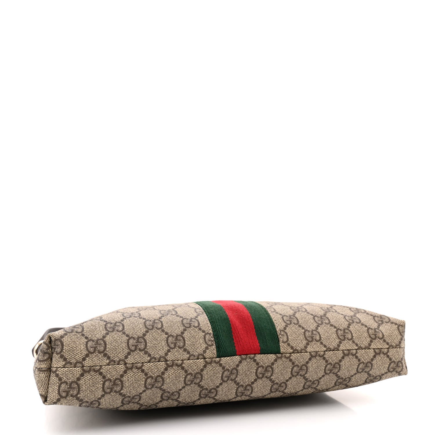 Gucci GG Supreme Monogram Web Flat Messenger Bag Dark Brown 4 of 10