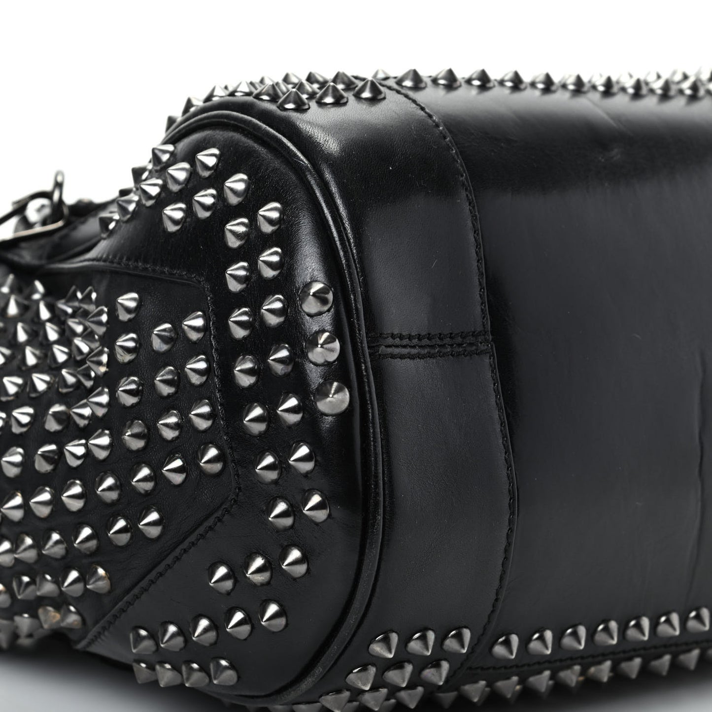 Lambskin Studded Medium Edenham Satchel Black