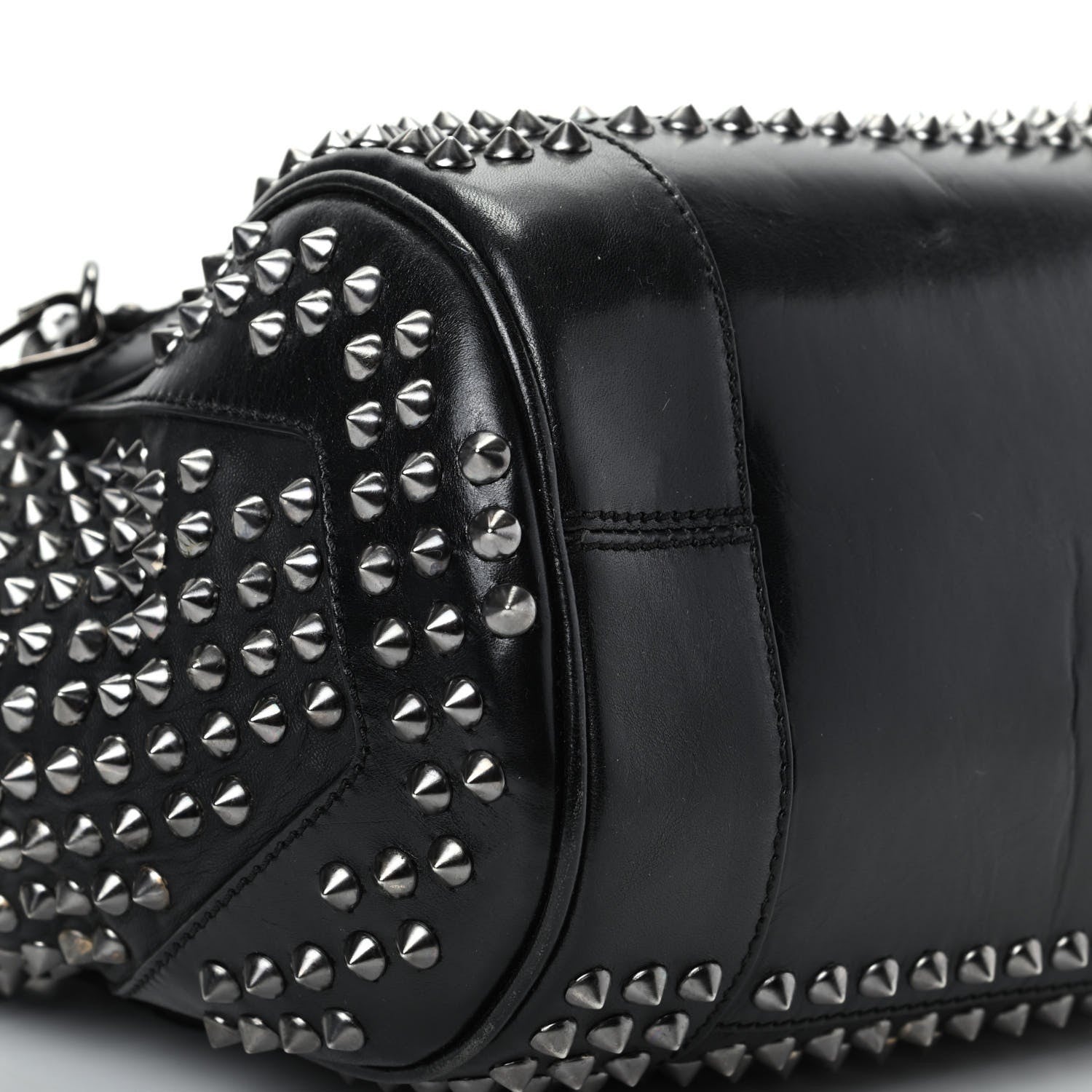 Burberry Lambskin Studded Medium Edenham Satchel Black 6 of 10