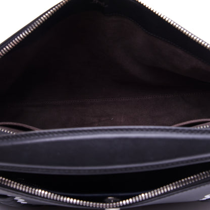 Fendi Vitello Baltico Shiny Nappa Lace Up DotCom Satchel Black Moresco Multicolor 11 of 15