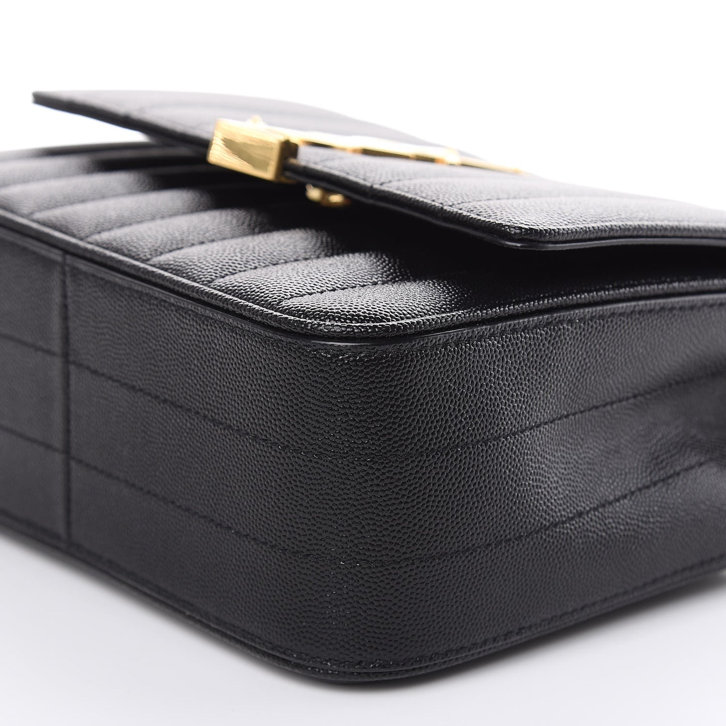 Grain De Poudre Matelasse Monogram Medium Vicky Chain Bag Black