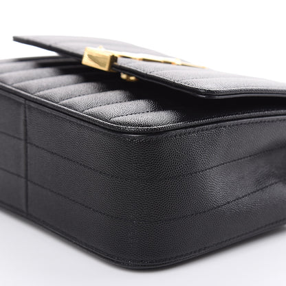 Saint Laurent Grain De Poudre Matelasse Monogram Medium Vicky Chain Bag Black 9 of 9