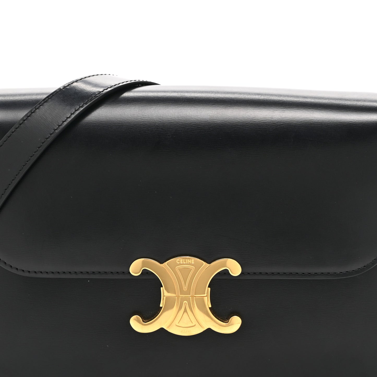 Shiny Calfskin Medium Triomphe Black