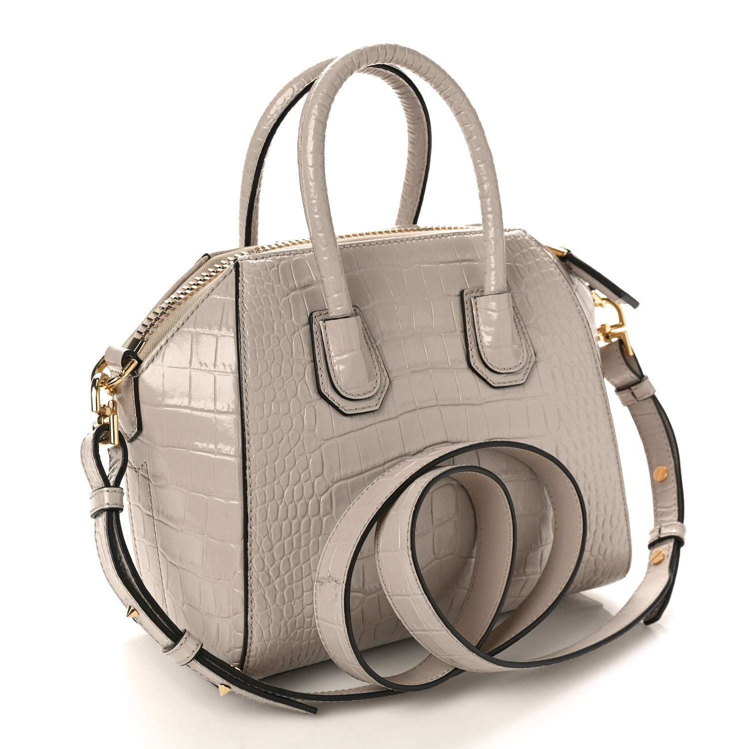 Givenchy Calfskin Crocodile Embossed Mini Antigona Dune 3 of 12