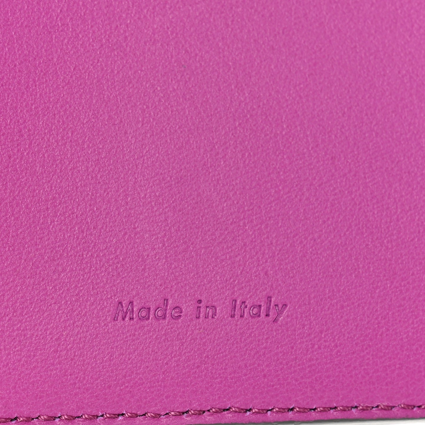 Grained Calfskin Medium Multifunction Strap Wallet Grey Magenta