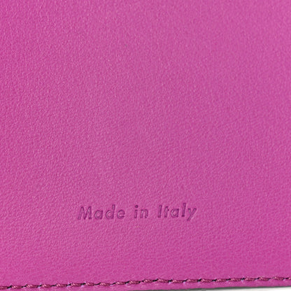Celine Grained Calfskin Medium Multifunction Strap Wallet Grey Magenta 6 of 6