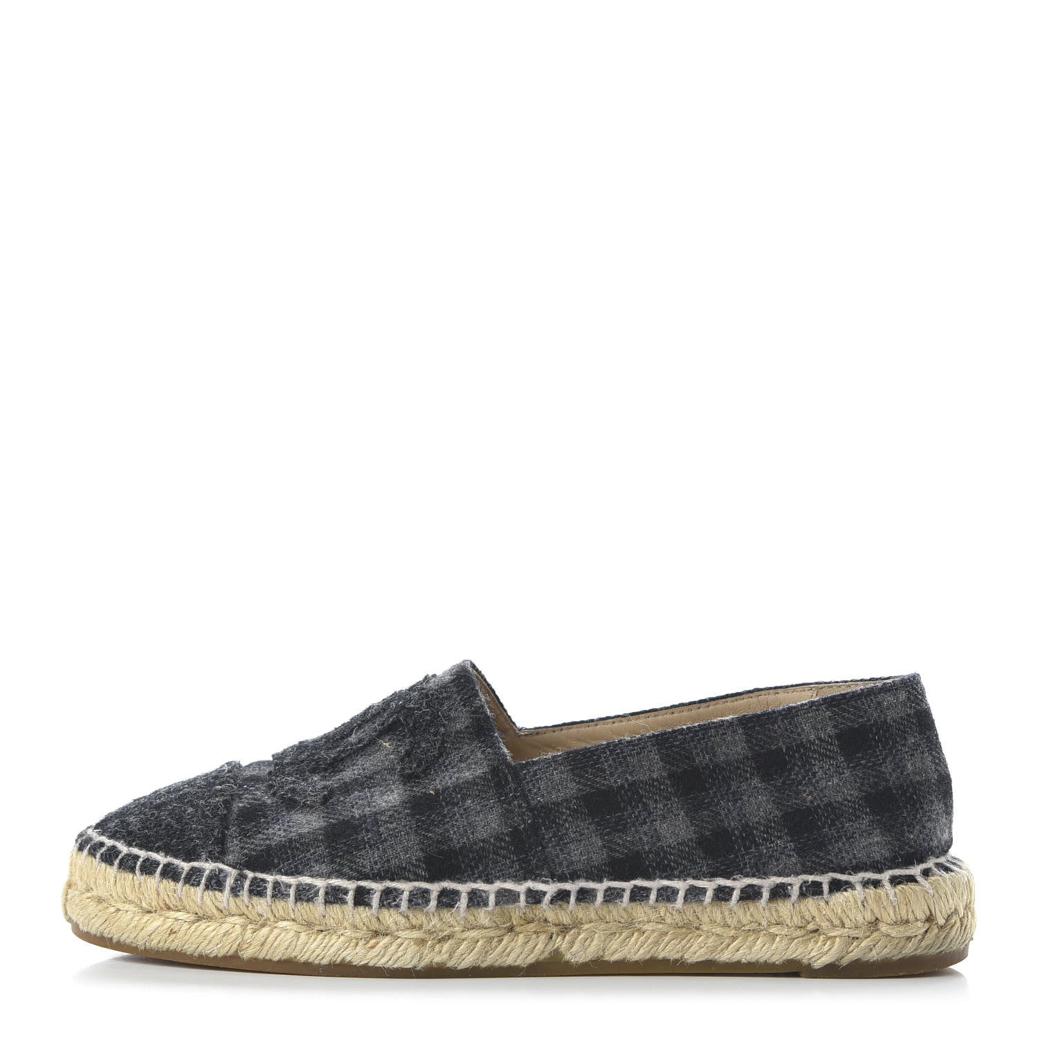 Chanel Flannel CC Espadrilles 36 Dark Grey Black 1 of 8