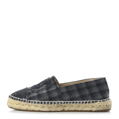 Chanel Flannel CC Espadrilles 36 Dark Grey Black 1 of 8