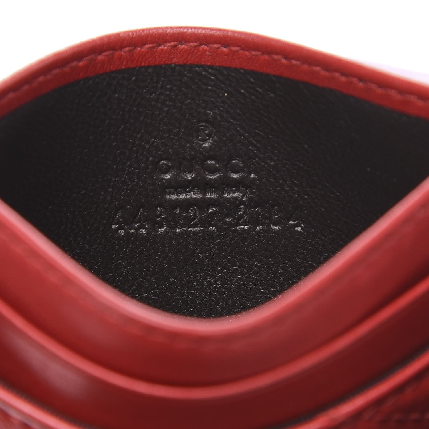 Gucci Calfskin Matelasse GG Marmont Card Holder Hibiscus Red 5 of 7