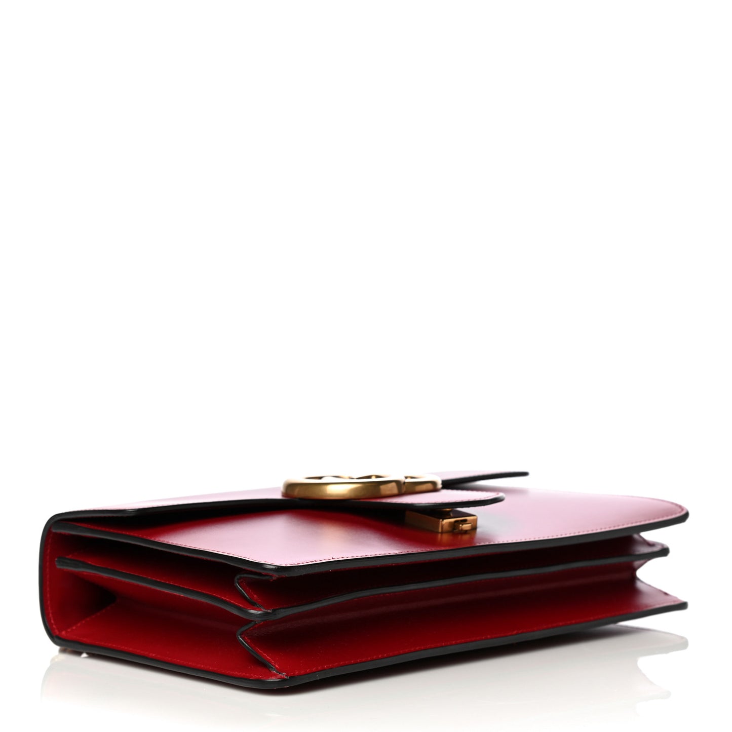 Knight Calfskin Medium GG Marmont Chain Handle Bag Hibiscus Red