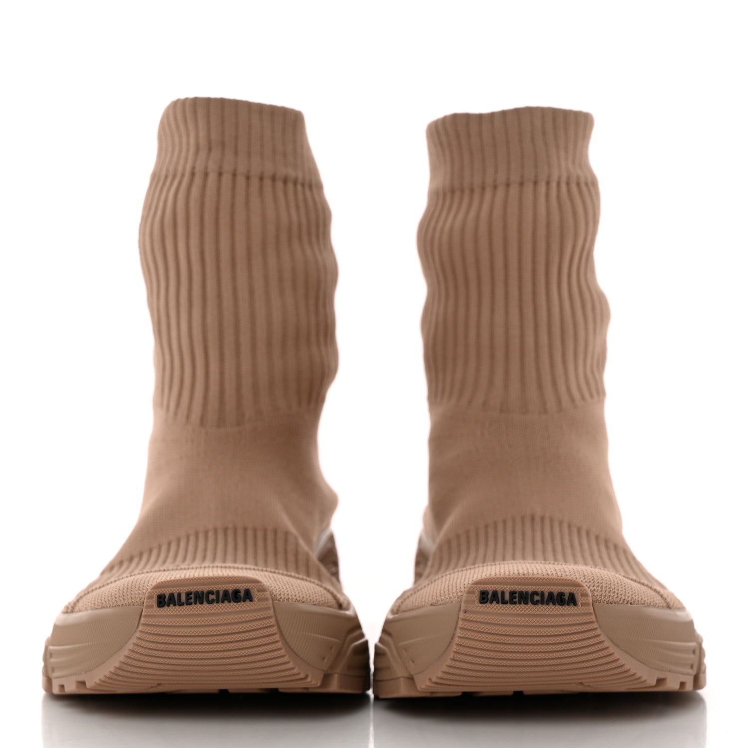 Balenciaga Technical Ribbed 3D Recycled Knit Womens Speed 3.0 Sneakers 38 Monocolor Beige 2 of 7
