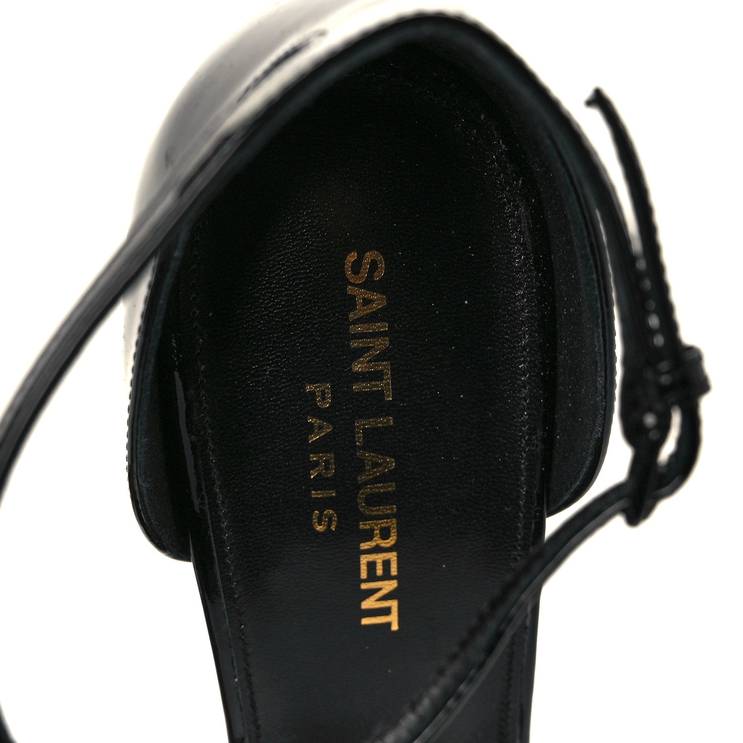 Saint Laurent Patent Calfskin Opyum 110 Sandals 39 Black Gold 7 of 8